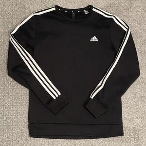 Black 3 Stripe Adidas Sweatshirt Size Medium